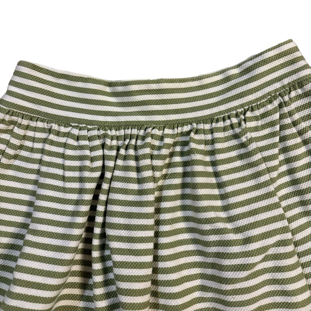 Anthropology Pins and Needles Pleated Miniskirt Green and White Stripes Size 4 - Picture 2 of 8